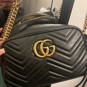 Gucci GG Small Matelassé Leather Camera Bag